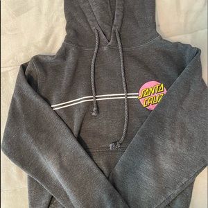 santa cruz hoodie grey x pink